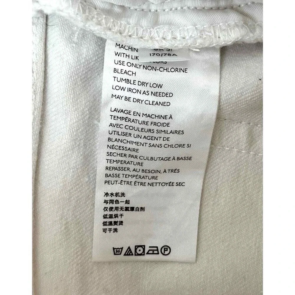 We The Free‎ Jeans Size 31 White Button Fly High Rise Distressed Button Fly